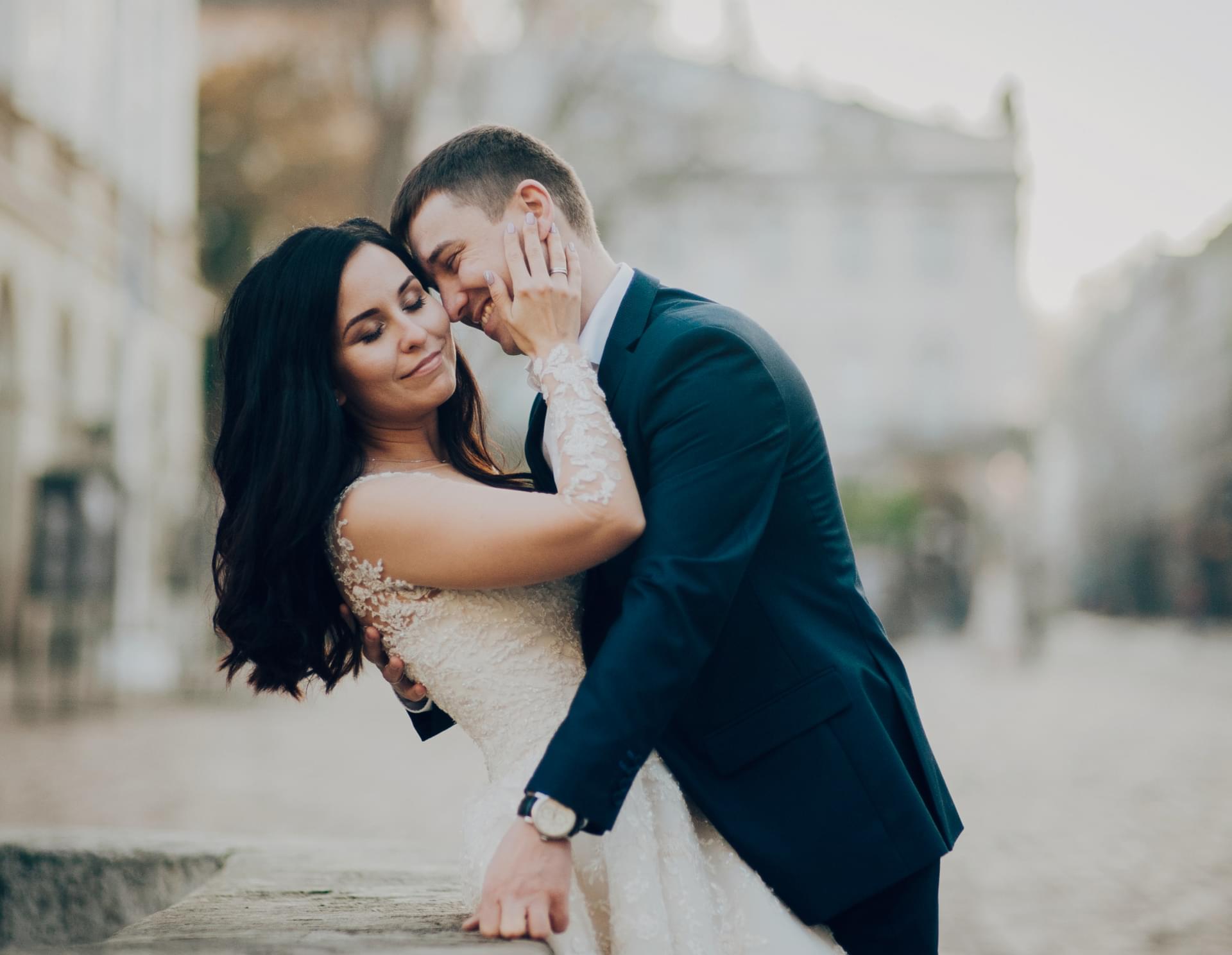 A bride and groom photograph