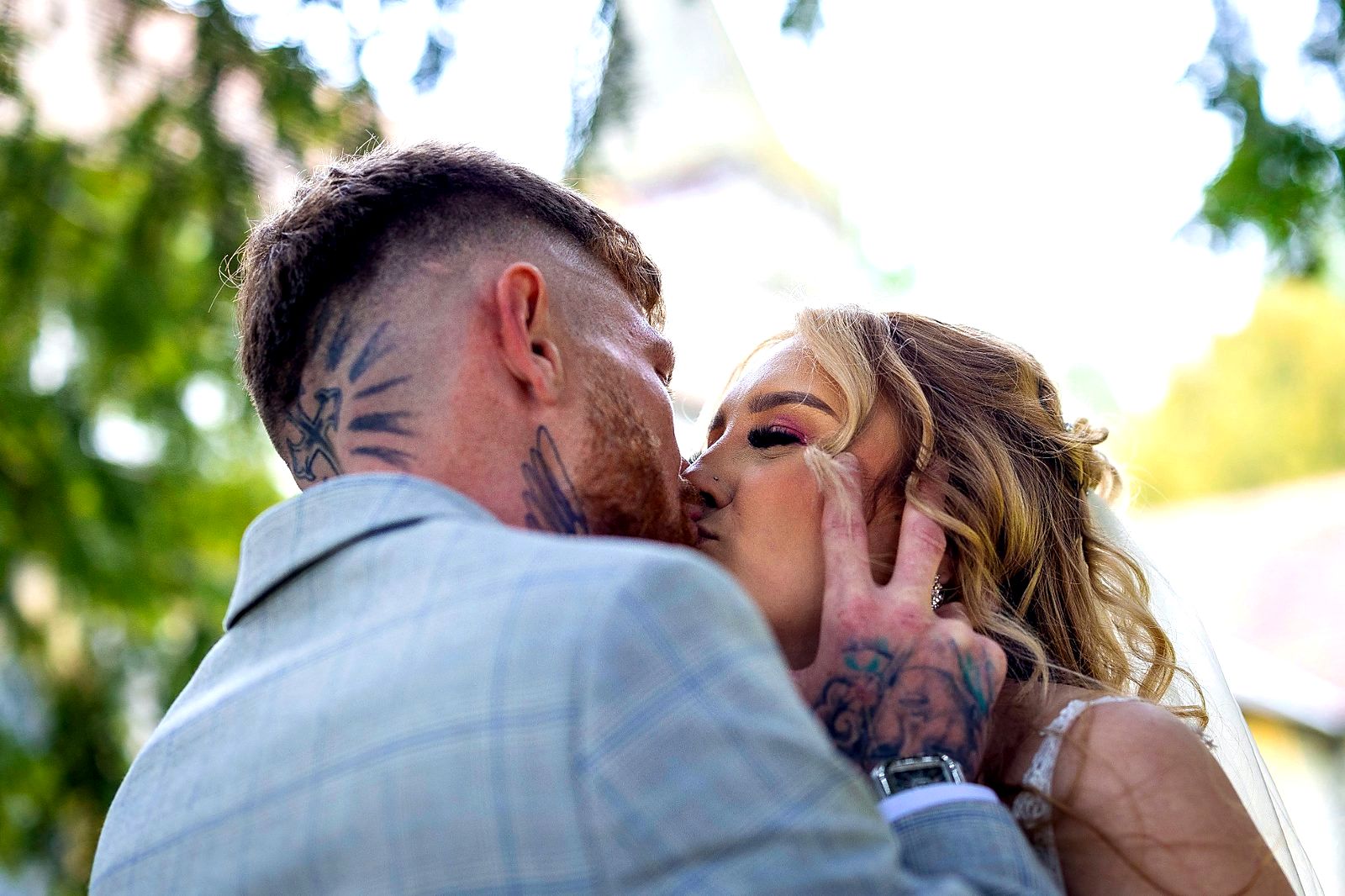 Adam and Danielle outside St Andrews Church.